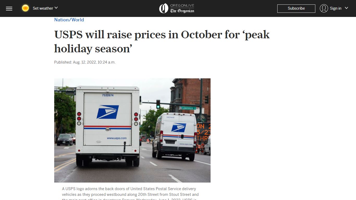 USPS will raise prices in October for ‘peak holiday season’